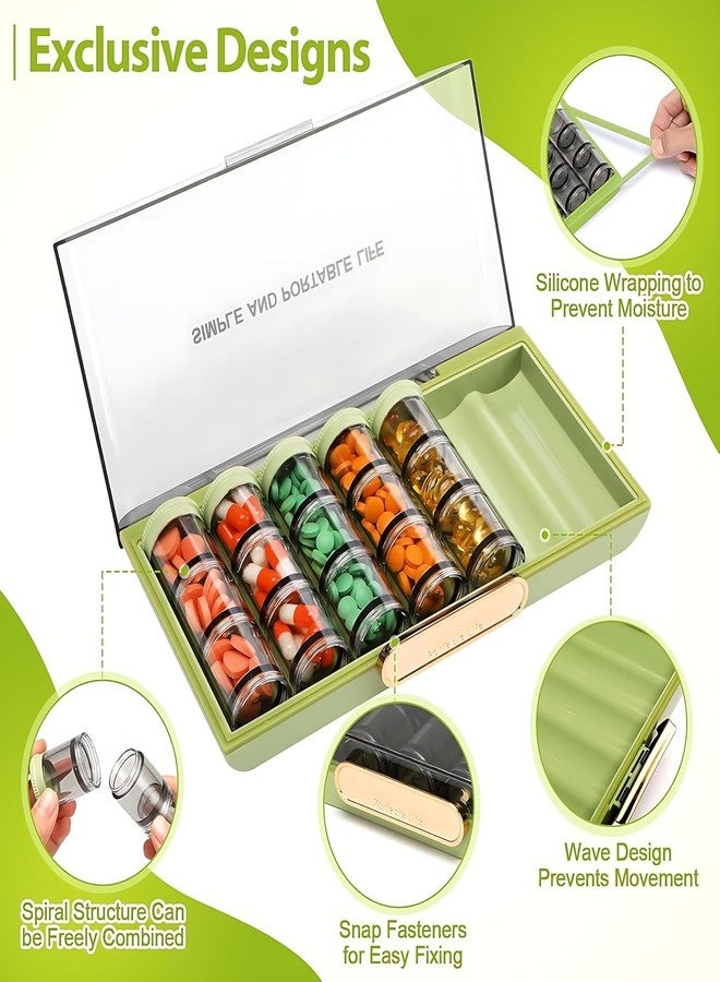 GNOLY علبة تنظيم حبوب السفر من GNOLY لمدة 7 أيام - علبة تخزين يومية للفيتامينات والأدوية مع حجرات فردية - موزع حبوب سهل الاستخدام لكبار السن والبالغين والاستخدام أثناء التنقل - Image 4